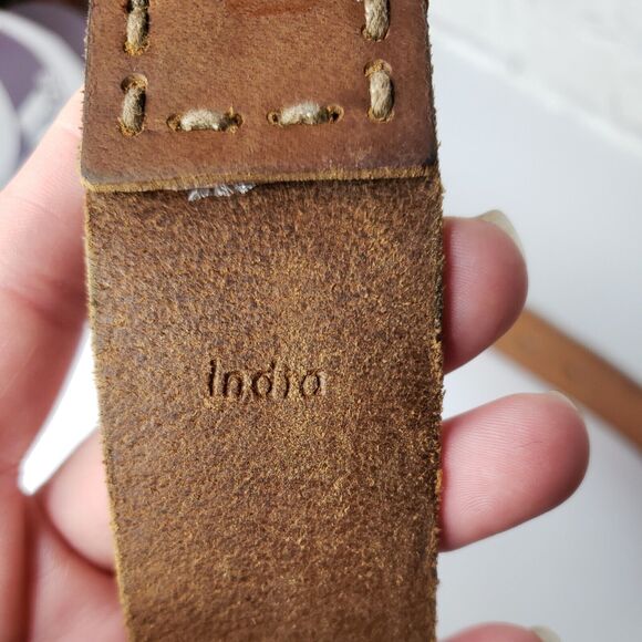 Vintage men genuine TIMBERLAND tan‎ leather belt size 36 - Picture 4 of 14